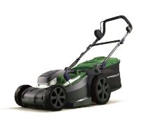 (75/7L) RRP £249. Powerbase Self Propelled 40V Cordless Lawnmower 40cm Cutting Width. (2x Batteri...