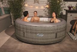 (4/6G) RRP £580. CleverSpa Florence 4-6 Person Round Portable Spa. 130 Powerful Massaging Air Jet...