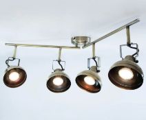 (22/6H) Lot RRP £154 – 4x Lighting Items. 1x Verve Design Antique Brass Ditavon 4x 35W Spotlight...