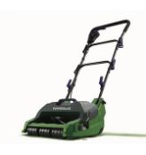 (67/7N) RRP £99. Powerbase 400W Cylinder Lawn Mower. 32Cm Cutting Width. 23 Litre Grass Collection..