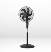 (30/6F) Lot RRP £80 – 2x Arlec Fans. 1x 18” 6 Blade Black Pedestal Fan RRP £50. 1x 50cm White 3...