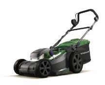 (74/7L) RRP £249. Powerbase Self Propelled 40V Cordless Lawnmower 40cm Cutting Width. (2x Batteri...