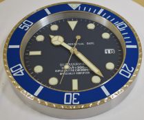 34 cm Silver body Blue Basel Blue Dial clock