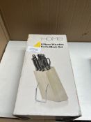 Home 8 Piece Wooden Knife Block Set. RRP £20 - GRADE U
