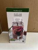 Vin Bouquet Glass Jar dispenser. RRP £23.99 - GRADE U
