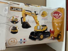 JCB Excavator Trailer and Helmet Ride On. RRP £65 - GRADE U