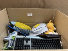 Assorted box of branded Tech and Houseware. APPROX. RRP £150 - GRADE U