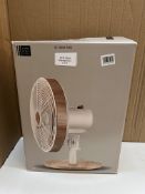 John Lewis 12 Inch desk fan - wood effect. RRP £45 - GRADE U