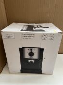 John Lewis pump espresso coffee machine stainless steel. RRP £70 - GRADE U