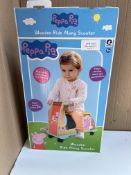 Peppa Pig wooden ride along scooter. RRP £40 - GRADE U