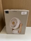 John Lewis 9 Inch desk fan- Wood effect. RRP £45 - GRADE U