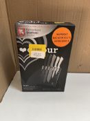 Richardson Sheffield Knife set and Perspex Knife block. RRP £30 - GRADE U