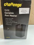 Challenge 2kw Ceramic fan Heater. RRP £32 - GRADE U