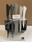 Richardson Sheffield Knife set and Perspex Knife block. RRP £30 - GRADE U