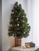 (120) Lot RRP £136. 5x Items. 1x Prelit Half Wall Tree In Basket Green (3FT) RRP £30. 1x Silver F...