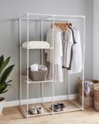 (94) Metal Wardrobe With 3 Shelves White. Made From Powder Coated Steel Tubes. Features A Hanging...