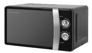 (80) Russell Hobbs RHMM701B 17Litre Colours Manual Black Microwave. Dimensions: (H25.8 x W45.1 x...
