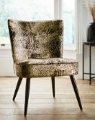 (47) RRP £149. Savannah Accent Chair Black/Brown. Features Stylishly Designed With Soft Velvet Up...