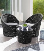 (6) RRP £510. Santorini Bistro Lounge Set Charcoal. Durable And Weather Resistant. Dimensions: (C...