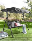 (53) RRP £129. Porto 3 Seater Swing Charcoal. The Seat Is Highly Sun Heat Resistant And Requires...