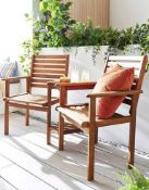 (34) RRP £189. Wood Love Seat.