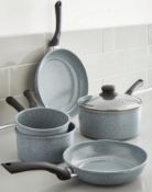 (112) Lot RRP £107. 4x Items. 2x Durastone Essential Grey 5 Piece Pan Set RRP £28 Each. 1x Brushe...