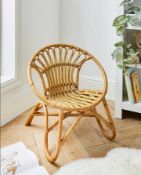 (69) Lisbon Kids Rattan Chair Natural. Dimensions: (W52 x D50 x H55cm).