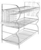 (114) Lot RRP £97. 4x Items. 1x 3 Tier Dish Drainer RRP £30, Dimensions: (57.7 x 26.4 x 47.7cm)....