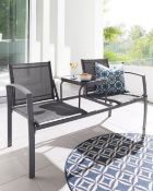 (58) RRP £119. Porto Love Seat Charcoal. Dimensions: (H81.5 x W143.5 x D64.5cm).