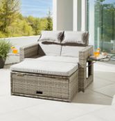 (2) RRP £719. Marseille Day Bed Grey. Durable & Weather Resistant For Use All Year Round. Dimensi...