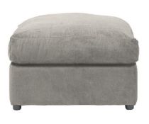 (48) RRP £149. Grace Foot Stool Stone. Upholstered In A Soft Velvet Like Fabric. The Foam Seats A...