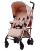 (39) RRP £169. My Babiie Signature Range by Billie Faiers Rose Gold and Blush Stroller. Dimension...