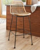 Title: (92/5A) RRP £139. Aurora Rattan Bar Stool Natural. Dimensions: (H99 x W46 x D44cm, Seat