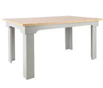 Title: (100/R3) RRP £99. Divine Dining Table Grey. Grey Finish With Oak Effect Top. Detailed Frame
