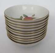 Set of 10 Royal Worcester Evesham Cereal/Pudding Bowls