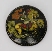 Hand Painted Knight on Steed Brooch