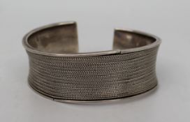 Vintage Solid Silver Cuff Bangle 925