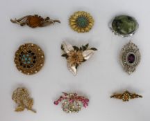 Set of 9 Vintage Brooches