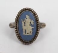 Wedgwood Cameo Jasperware Silver Ring
