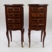 Pair of Four Drawer Inlaid French Nightstands
