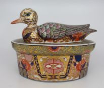 Hand Painted Chinese Imari Lidded Duck