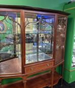 Fine 19th c. Mahogany Inlaid Mirrored Display Cabinet