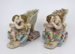 Pair of Meissen Cherub Shoes