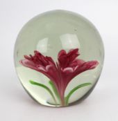 Vintage Glass Flower Paperweight