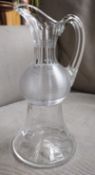 Fine Edwardian Crystal Brandy Carafe with Match Strike Body