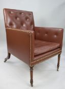 Quality Hand Made Leather Library Chair