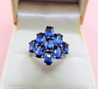 Sterling Silver 3ct Sapphire Ring New with Gift Box