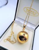 Italian 14k Gold on Sterling Silver Ball Pendant Necklace