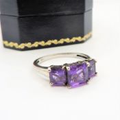 Sterling Silver 1.4ct Amethyst Ring New with Gift Pouch