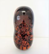 Signed Wedgwood Amber Glass Owl c. 1970's